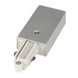 Feed-in for 1-ph-hv track, protection conductor left, silver