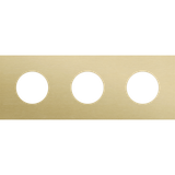 Threefold faceplate, 71 mm centre distance, for 3 socket outlets, Niko Rocker and Niko Toggle, alu gold brushed