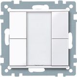 Button 2-fold plus, active white glossy, system M