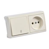 Vera Beige Two Way Switch + Socket Horizontal