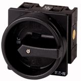 Main switch, 3 pole + N + 1 N/O + 1 N/C, 32 A, STOP function, 90 °, Lockable in the 0 (Off) position, flush mounting