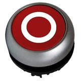 Illuminated Push-button, flat, `0ï, spring-return, red