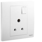 281132MW Mallia Senses 1 gang BS switched socket outlet - 5A