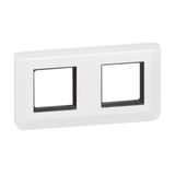 099474 Mosaic plate with support for 2 x 2 modules horizontal mounting - white