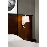 MONTREAL WHITE WALL LAMP WITH READER WHITE LAMPSHA