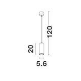 Sandy White Aluminium LED GU10 1x10 Watt 230 Volt IP20 Bulb Excluded D: 5.6 H1: 20 H2: 120 cm