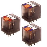 Plug-in Relay 14 pin 4 C/O 24VDC 6A, gold plated and LED