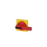 accessory for 3KD size 3 door-coupling rotary op. mech. handle, yellow/red  3KD9315-4