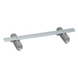 Carrier with 2 grounding feet parallel to carrier rail 125 mm long sil