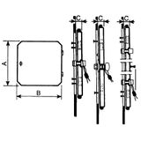 Plastic window with hinged transparent cover, L78xW60xD25mm.