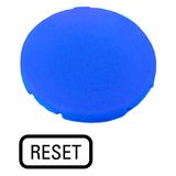 Button plate, flat blue, RESET