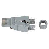 RJ45 plug C6a UTP, on-site installable,f.solid wire,straight