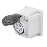 10° ANGLED SURFACE-MOUNTING SOCKET-OUTLET - IP44 - 3P+E 16A 480-500V 50/60HZ - BLACK - 7H - SCREW WIRING