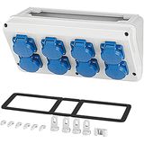 Mi Connectionbox IP44 8x16A 2p+PE 230V Schuko, Breedte 300mm