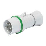 STRAIGHT PLUG HP - IP44/IP54 - 3P+E 32A >50V 100-300HZ - GREEN - 10H - SCREW WIRING