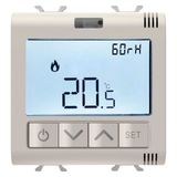 CONNECTED THERMOSTAT WITH HUMIDITY MEASURE - ZIGBEE - 100-240 V ac 50/60 Hz - NA  5A (AC1) 240  V ac - 2 MODULES - SATIN NATURAL BEIGE - CHORUSMART