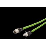 M12 Industrial Ethernet cable, X-coded, 10.0 m, M12 plug straight - RJ