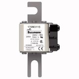 Fuse-link, high speed, 200 A, AC 690 V, compact DIN 1, 45 x 59 x 104 mm, aR, DIN, IEC, single indicator