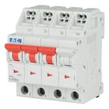 Miniature circuit breaker (MCB) with plug-in terminal, 10 A, 3p+N, characteristic: D