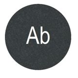 Button plate flat with inscription black with white "Ab"