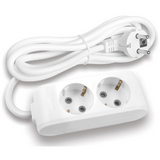 X-tendia White Two Gang Earth Socket with Cable CP