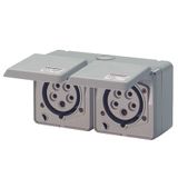 Cepex double receptacle 16A5p6h400V IP44