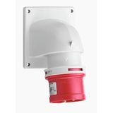 CEE angled appliance plug, IP44, 32A, 5-pole, 400V, 6h, red
