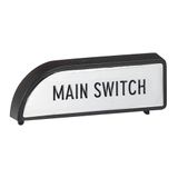 Duty label - for isolating switch padlockable faceplate - marked ''Main switch''