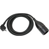 Quality Plastic Extension Cable with rotary switch and textile cladding 5m H05VV-F 3G1.5 black