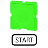 Button plate, green, START