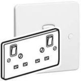 Synergy 2 Gang 13A Non-Standard Earth Pin Clean Earth Double Pole Switched Socket Outlet White