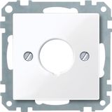 Central plate for command devices, active white, glossy, System M