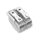 Lighting connector push-button, external without ground contact white