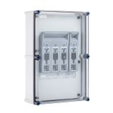 Fuse switch enclosure with XNH size 1, 4-pole