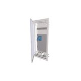 Compact distribution board-flush mounting, multimedia, 4-rows, super-slim sheet steel door