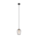 Grid pendant 1-pc 16 cm E27 matt black