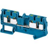 PUSH-IN TERMINAL, FEED THROUGH, 4 POINTS, 4MM², BLUE