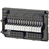 Relay input block base, 16 points (requires G2V/3RV relays), NPN(- com