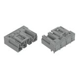 Plug for PCBs angled 4-pole gray