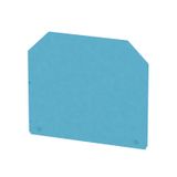 End and partition plate for terminals, End plate, 56 mm x 1.5 mm, blue