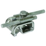 Gutter clamp Al f. bead 16-22mm with double cleat f. Rd 8-10mm