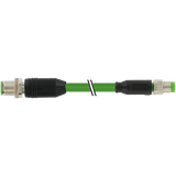 M12 male 0° D/M8 male 0° A PUR 1x4xAWG26 shielded gn+dragch 0.5m