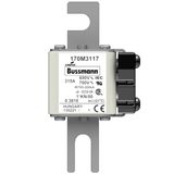 Fuse-link, high speed, 315 A, AC 690 V, compact size 1, 43 x 60 x 110 mm, aR, DIN, IEC, single indicator