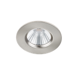Zagros LED recessed spotlight IP65 brushed steel round