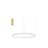 Triac Dimmable Gold Metal & Opal Glass  LED 96 Watt 230 Volt  8076Lm 3000K IP20  Included Remote Control   D: 104 H: 200 cm Adjustable Height Included   Remote control