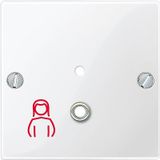 Central plate pull button, polar white glossy, system M