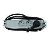 10" PDU, 3x UTE, Profile ALU 1U, 2m-cable, RAL7035