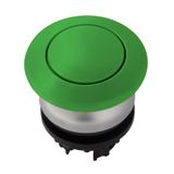 Mushroom push-button, stay-put, green