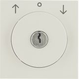 Central piece with lock for blind key switch Berker, white, glossy