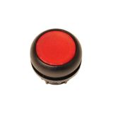 Illuminated pushbutton actuator, RMQ-Titan, Flush, momentary, red, Blank, Bezel: black